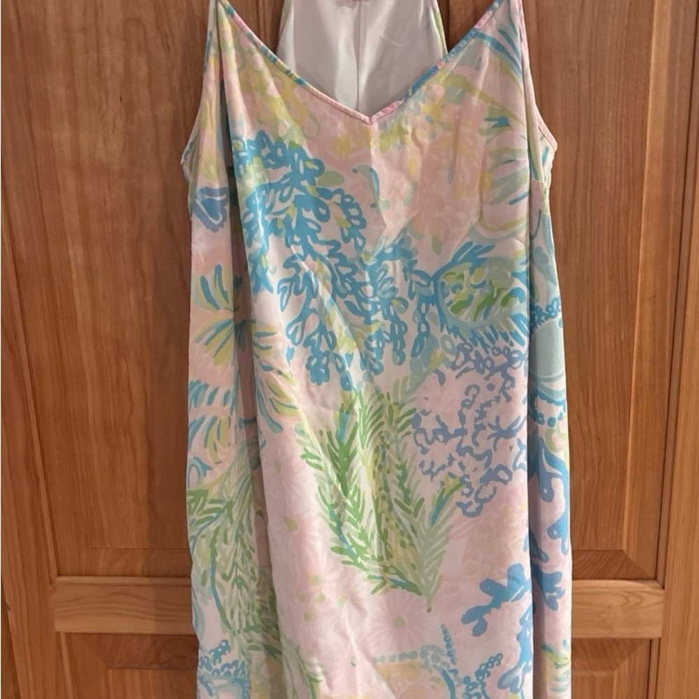 Lilly Pulitzer Print Silk Slip Dress Size Small
